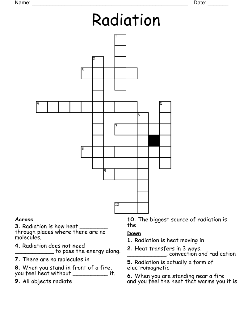 Radiation Crossword WordMint
