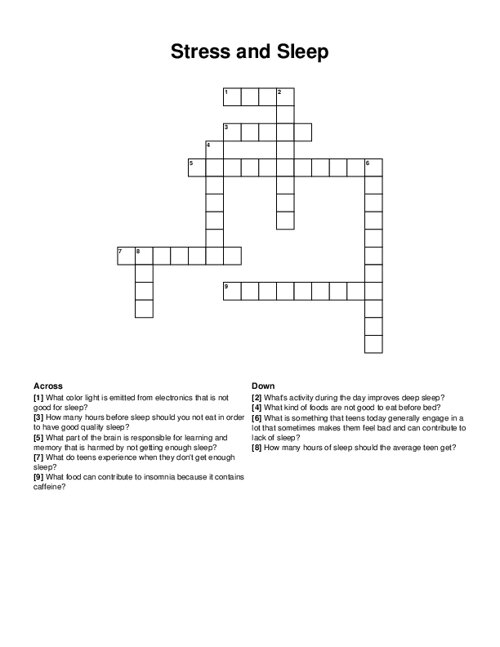 stress crossword puzzle clue
