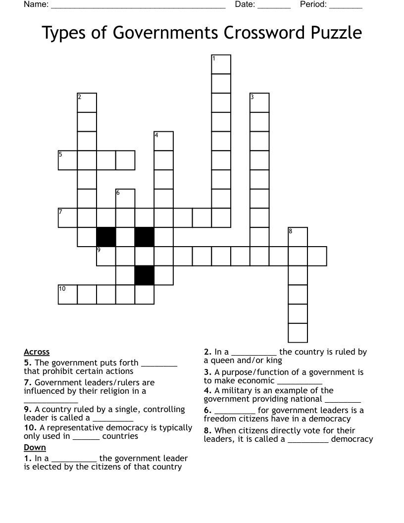 representative crossword puzzle clue