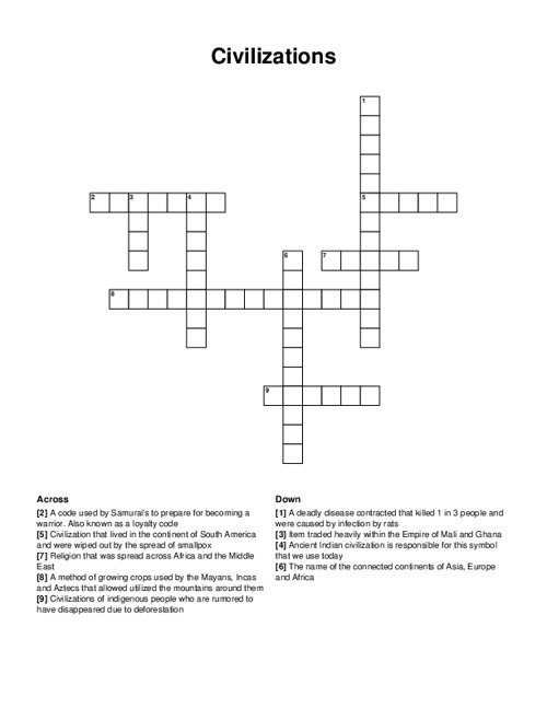 Responsibility Crossword Puzzle Responsibility Crossword Puzzle