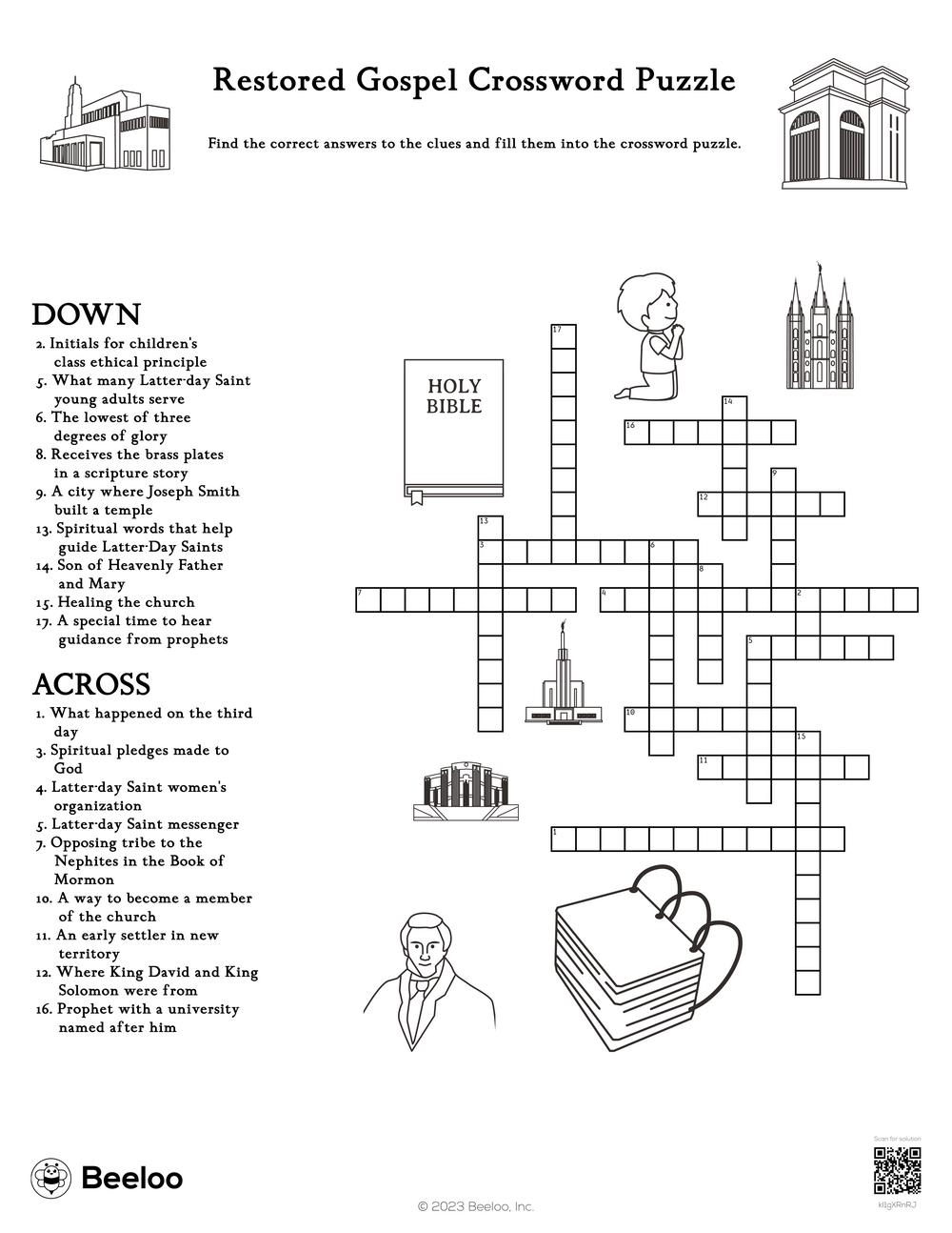 Restored Gospel Crossword Puzzle Beeloo Printable Crafts And Activities For Kids Restored Gospel Crossword Puzzle Beeloo Printable Crafts And Activities For Kids