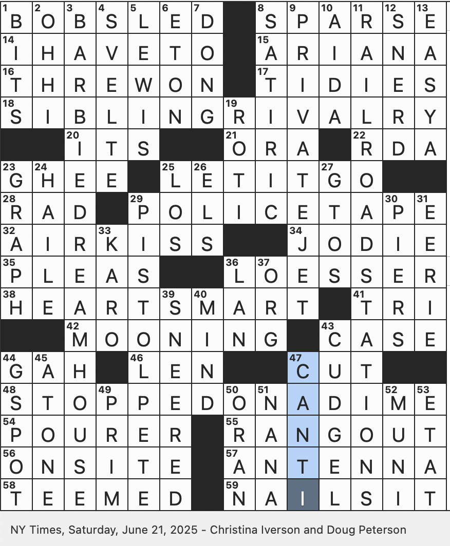 Rex Parker Does The NYT Crossword Puzzle Crib For A Doll SAT 6 21 25 Ritorna Vincitor Singer Port WSW Of Algiers Name In The Baking Aisle Old fashioned Club Rex Parker Does The NYT Crossword Puzzle Crib For A Doll SAT 6 21 25 Ritorna Vincitor Singer Port WSW Of Algiers Name In The Baking Aisle Old fashioned Club