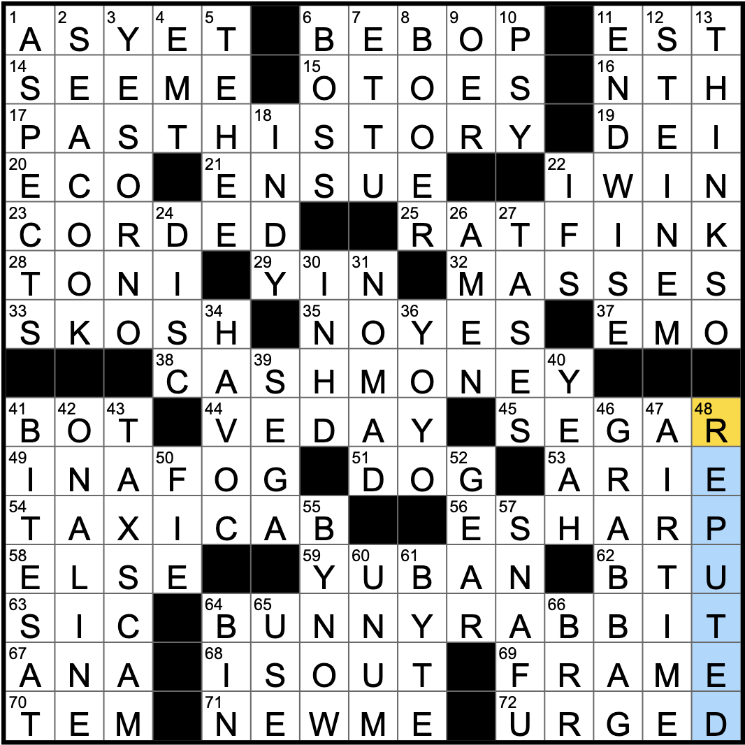 Rex Parker Does The NYT Crossword Puzzle Folgers Alternative TUE 7 9 19 Automated Producer Of Spam The Highwayman Poet Spaced Out Mentally