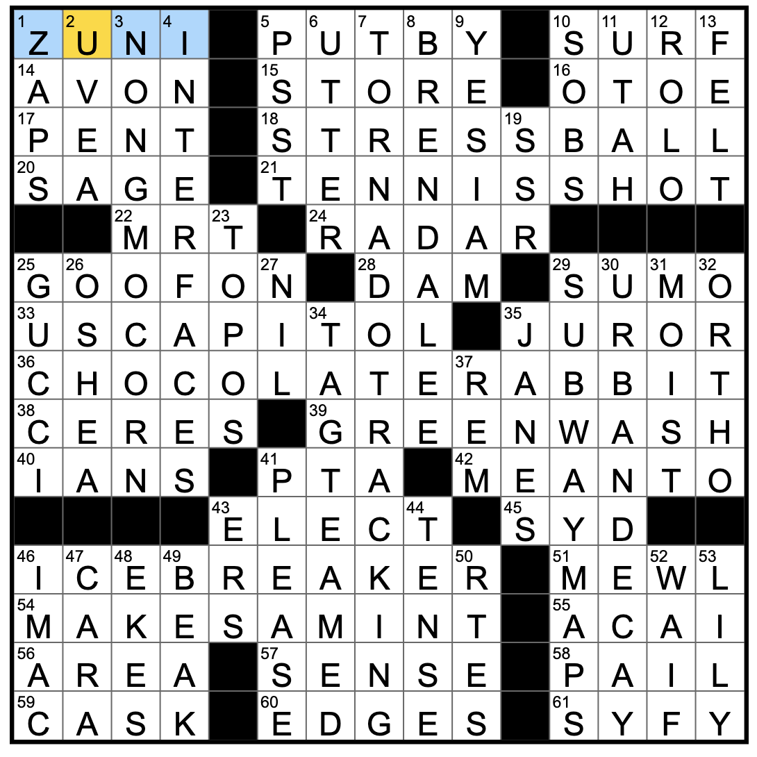 Rex Parker Does The NYT Crossword Puzzle Give A False Impression Of Eco friendliness FRI 9 27 19 Addiction Alternative Rock Band That Headlined The First Lollapalooza Fruit With A Cedilla