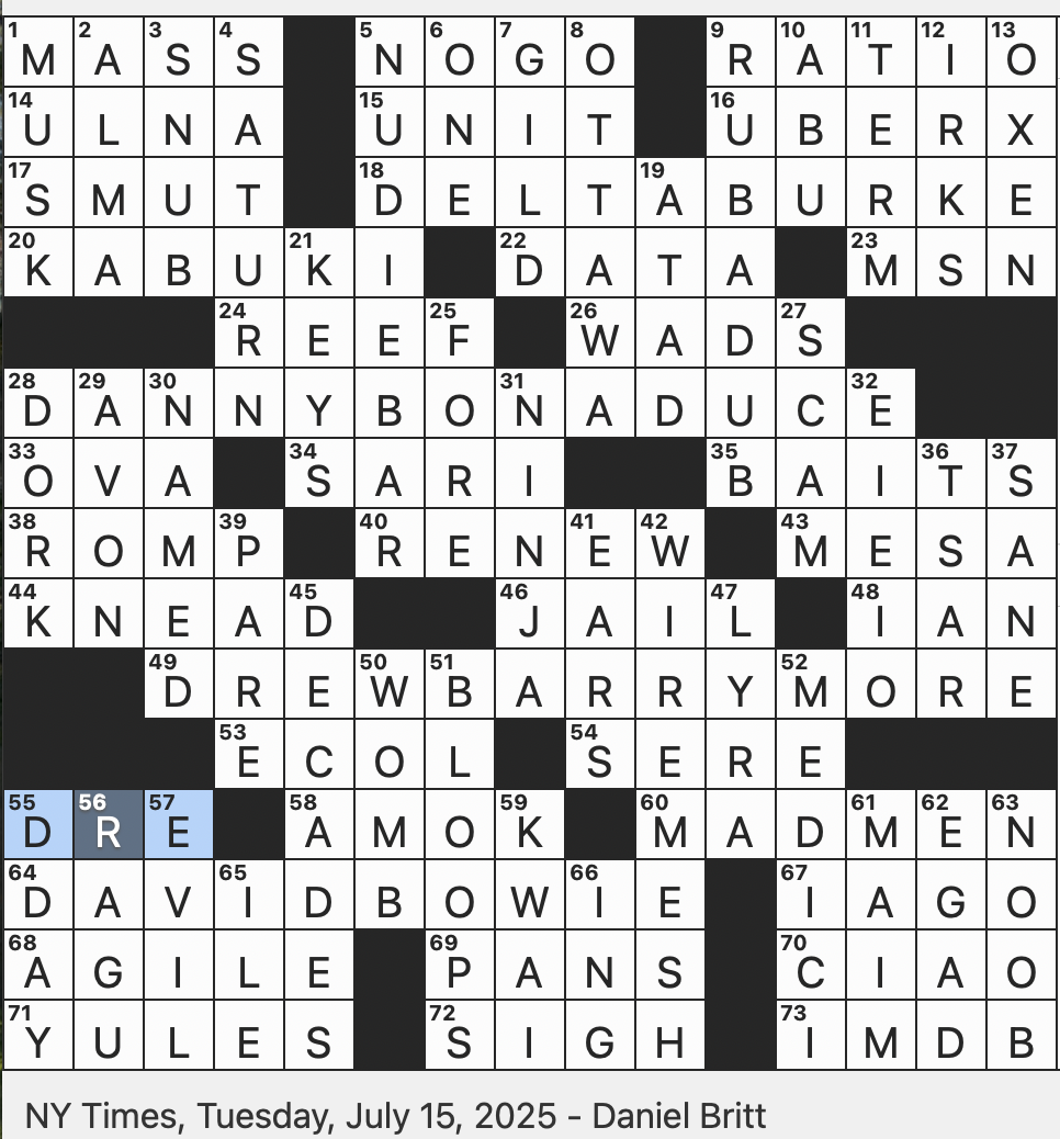 Rex Parker Does The NYT Crossword Puzzle Heroine Of Tennessee Williams s Summer And Smoke TUE 7 15 25 Gentlemen s Club Colloquially Competitor Of Rao s Player Of The Middle Son On