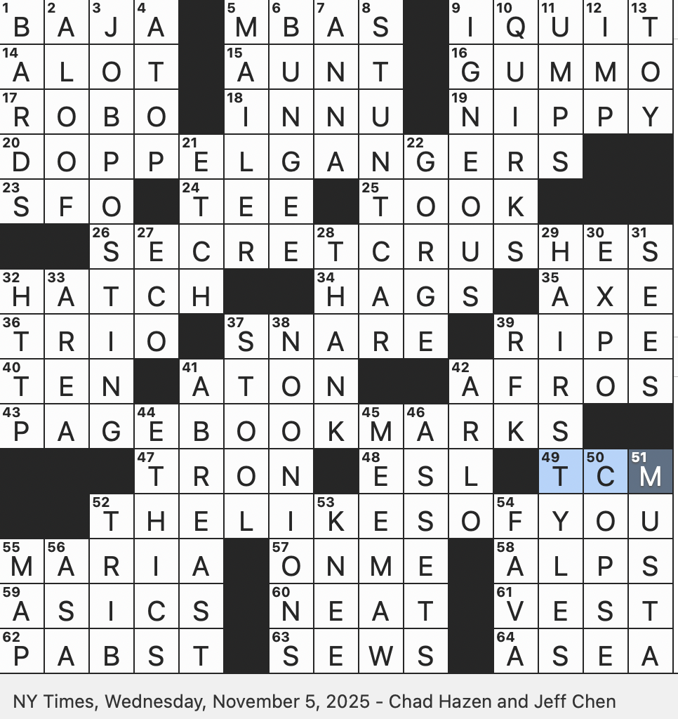 Rex Parker Does The NYT Crossword Puzzle Indigenous Canadians Of Labrador WED 11 5 25 Placeholders For Favorite Sites 1982 Film Inspired By Pong Astronaut Lee Fisher The First