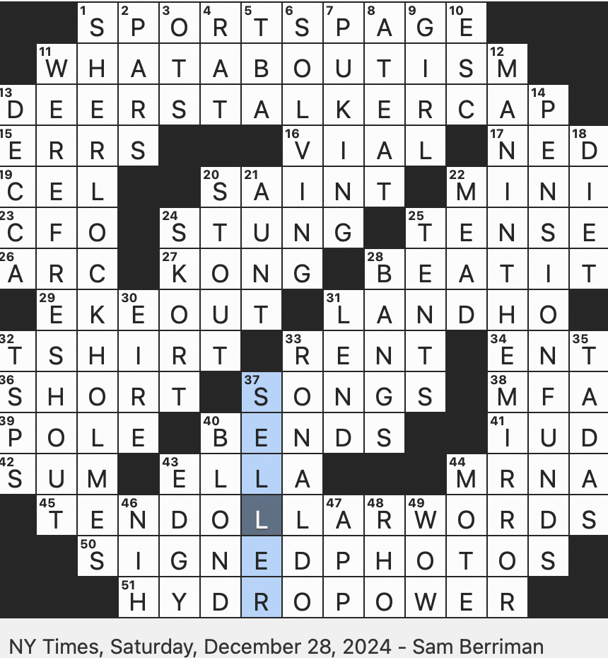 Rex Parker Does The NYT Crossword Puzzle Infamous Bushranger Kelly SAT 12 28 24 Beverage That Begins With A Bee Fans Flip For It What s Left Of F1 Feature Rex Parker Does The NYT Crossword Puzzle Infamous Bushranger Kelly SAT 12 28 24 Beverage That Begins With A Bee Fans Flip For It What s Left Of F1 Feature