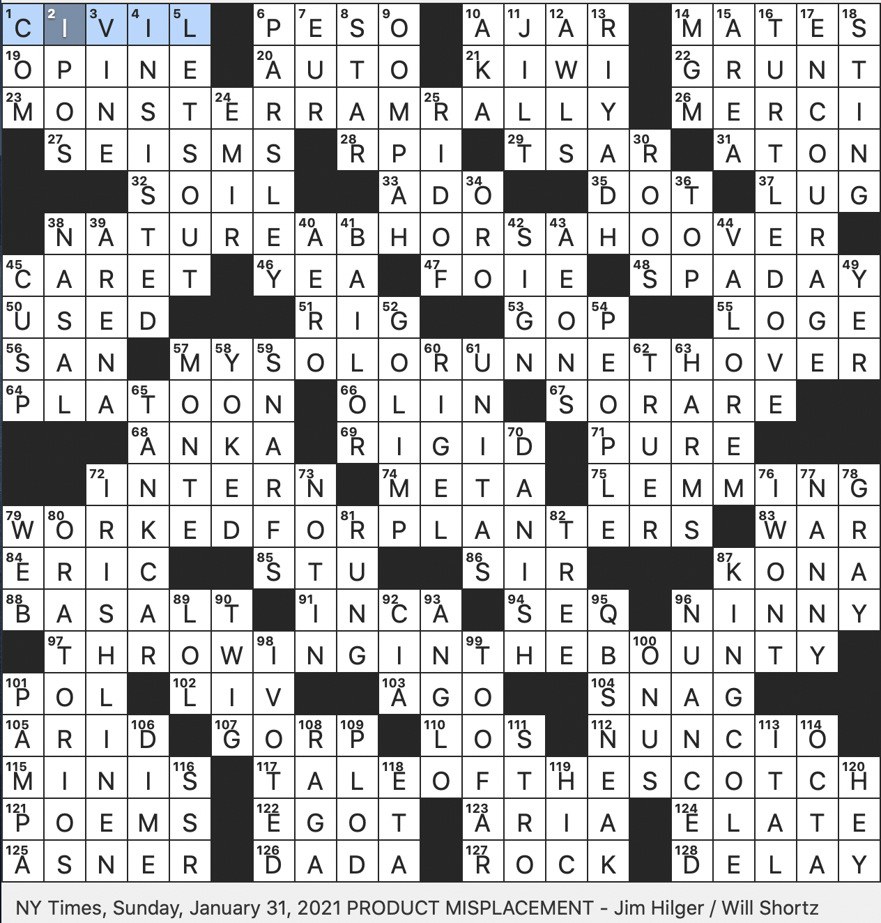 baby beluga musician crossword