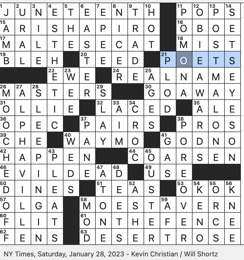 Rex Parker Does The NYT Crossword Puzzle January 2023 Rex Parker Does The NYT Crossword Puzzle January 2023