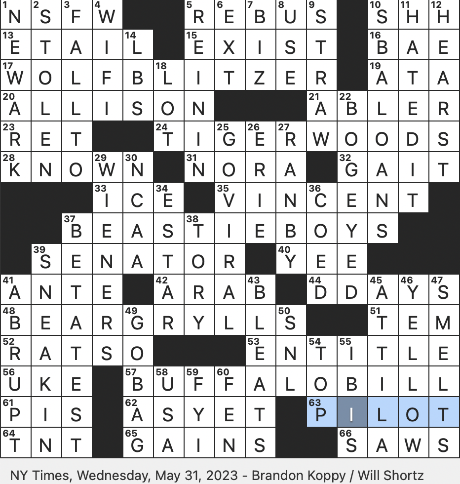 Rex Parker Does The NYT Crossword Puzzle May 2023