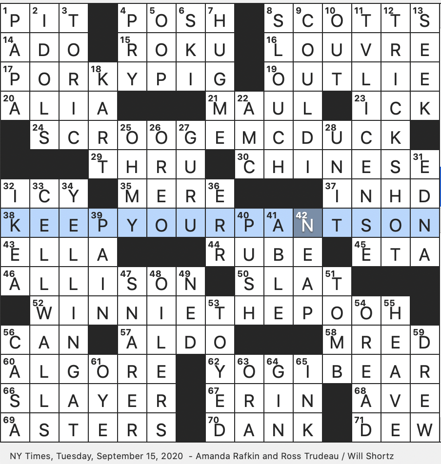 Rex Parker Does The NYT Crossword Puzzle Mountain Nymph TUE 9 15 20 Giant In Media Streaming Disney Character Based On Dickens Character Like Gunpowder And Seismometer By Origin