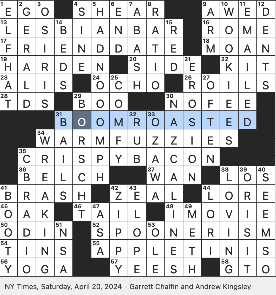 Rex Parker Does The NYT Crossword Puzzle Mysterious Ancient Geoglyphs In The Peruvian Desert SAT 4 20 24 Dips So To Speak Creatures Inspired By George Lucas s Dog Whom King