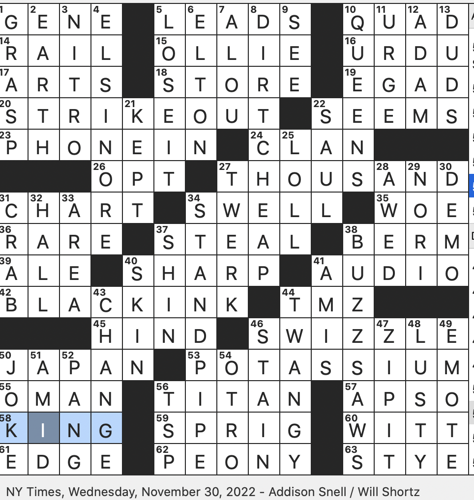 Rex Parker Does The NYT Crossword Puzzle November 2022