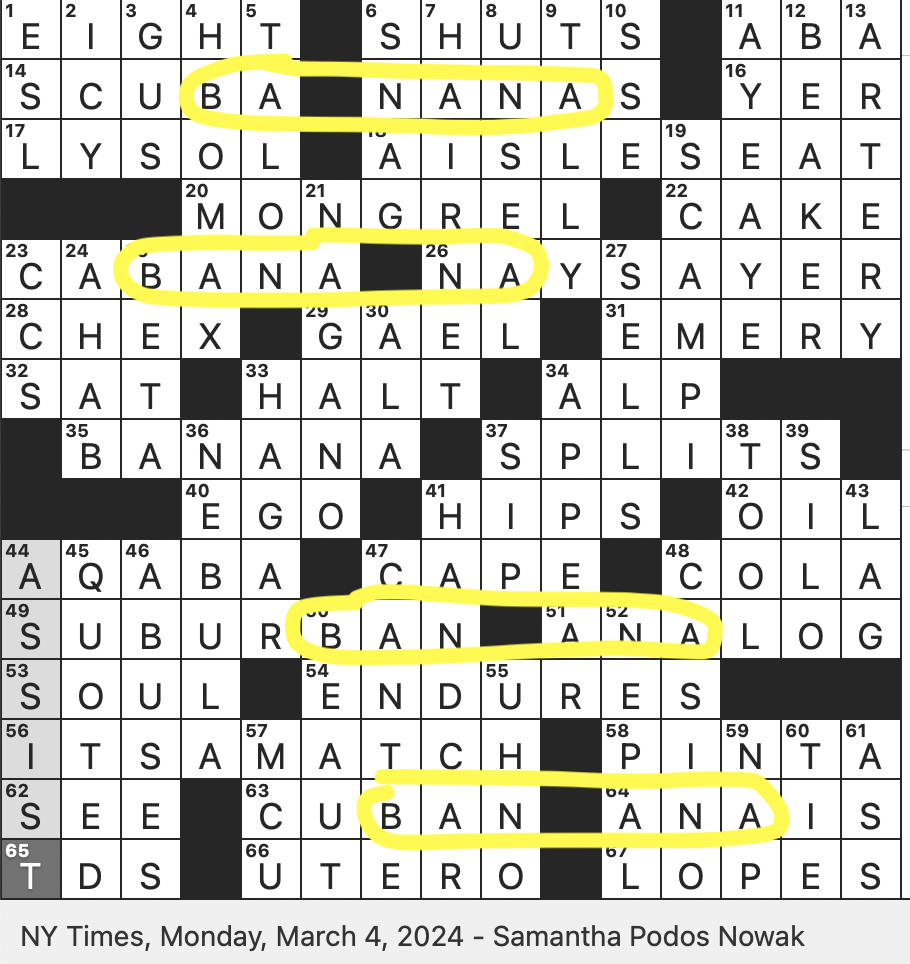 streaming glitch nyt crossword