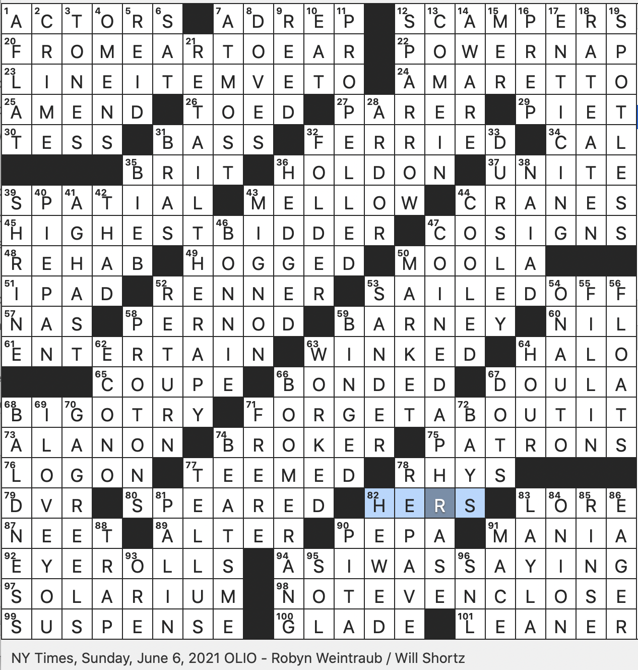 just like that nyt crossword