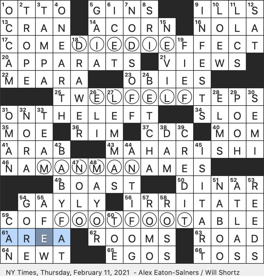 Rex Parker Does The NYT Crossword Puzzle Title That Translates To Great Sage THU 2 11 21 Padm Amidala s Home Planet In Star Wars Cowboys QB turned broadcaster