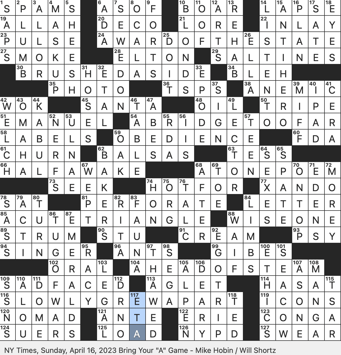 Rex Parker Does The NYT Crossword Puzzle Weakens In Video Game Lingo SUN 4 16 23 2020 Movie Lead in To Land Flawed But Relatable Protagonist Drum Also Known As A