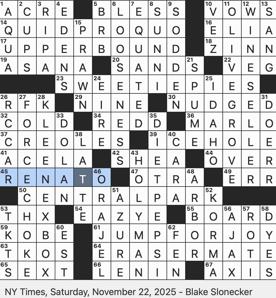 spanish term of endearment nyt crossword
