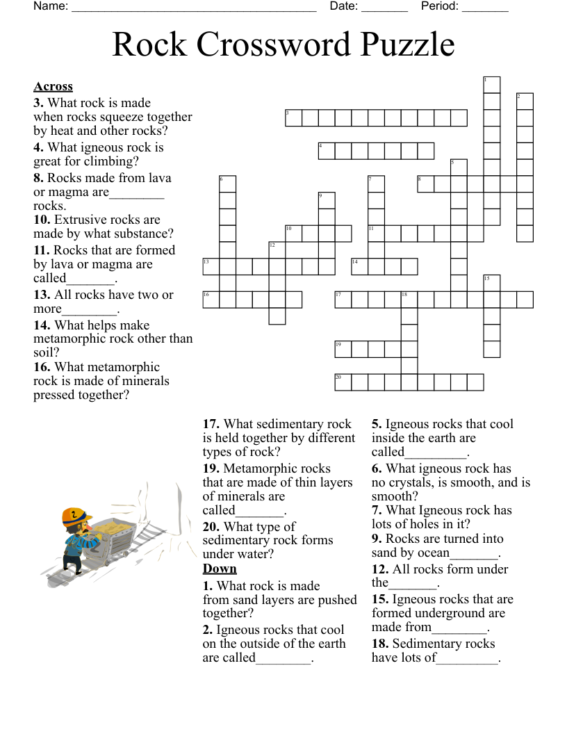 Rock Crossword Puzzle WordMint Rock Crossword Puzzle WordMint