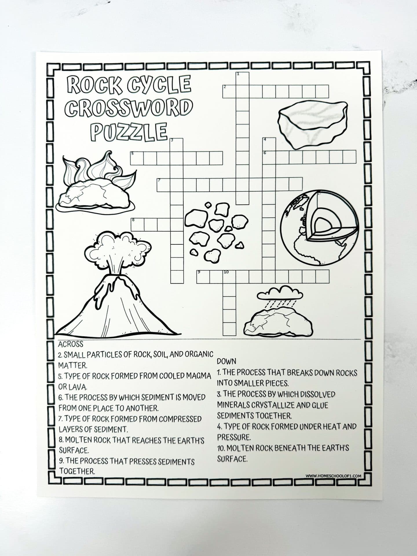 molten rock crossword