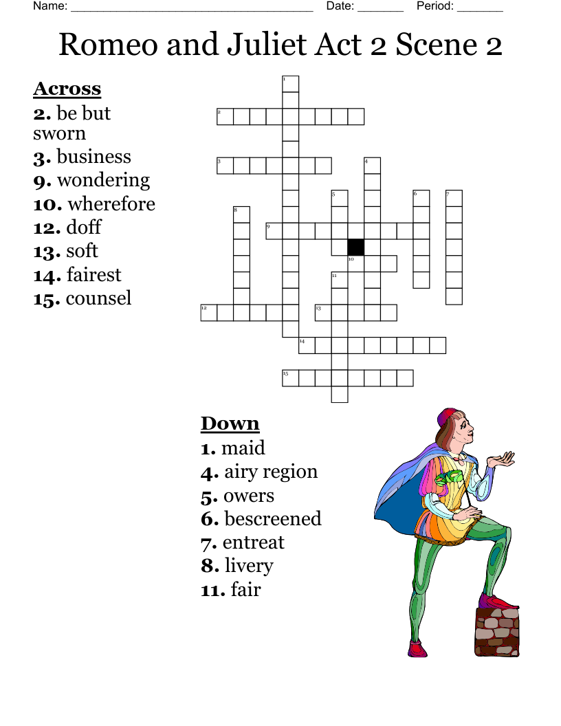 Romeo And Juliet Act 2 Scene 2 Crossword WordMint