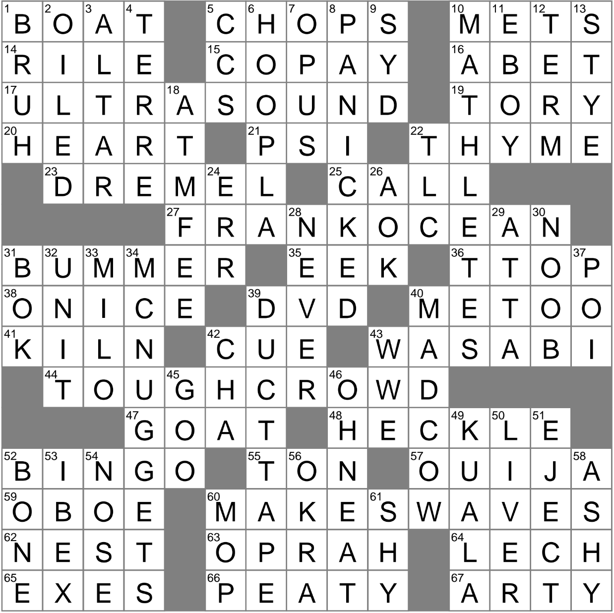 Ruckus Crossword Clue Archives LAXCrossword