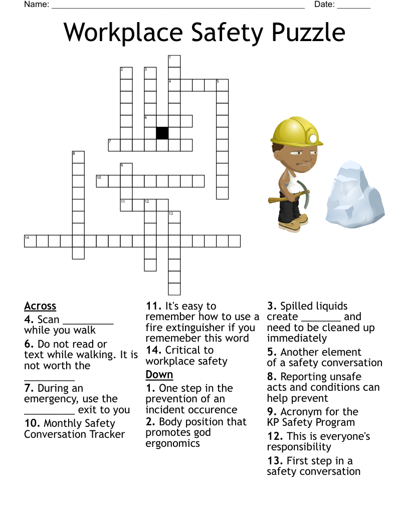 Safety And Ergonomics Crossword WordMint Safety And Ergonomics Crossword WordMint