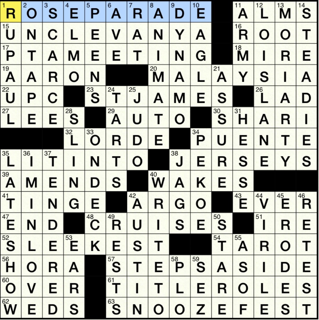 Saturday June 27 2015 Diary Of A Crossword Fiend