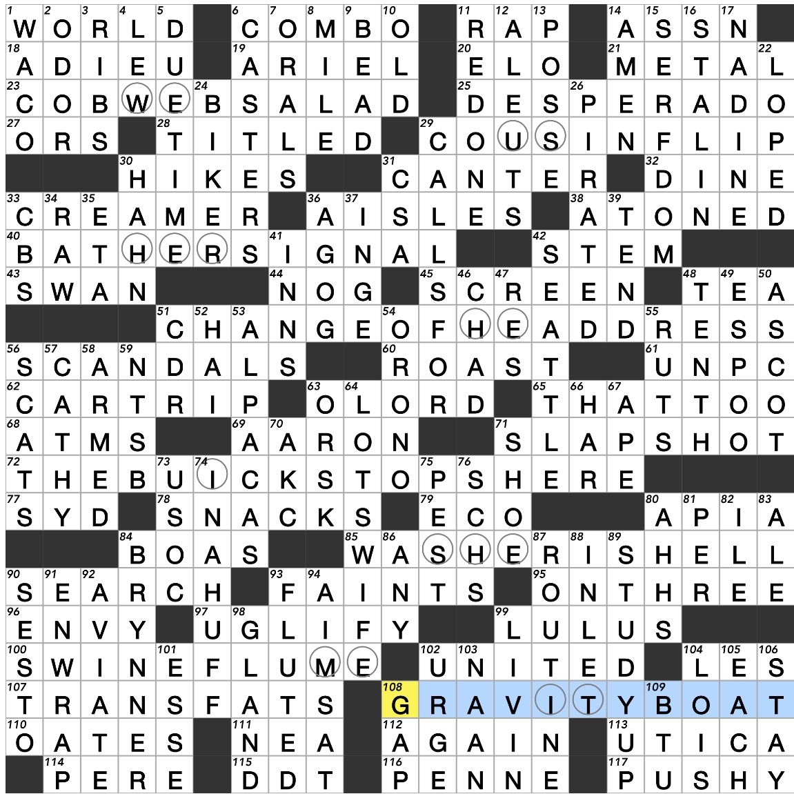 wall street journal crossword solutions