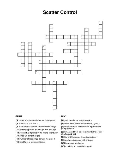Scatter Control Crossword Puzzle Scatter Control Crossword Puzzle