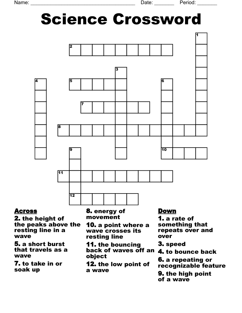 Science Crossword WordMint Science Crossword WordMint