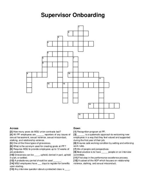 Scientific Method Crossword Puzzle