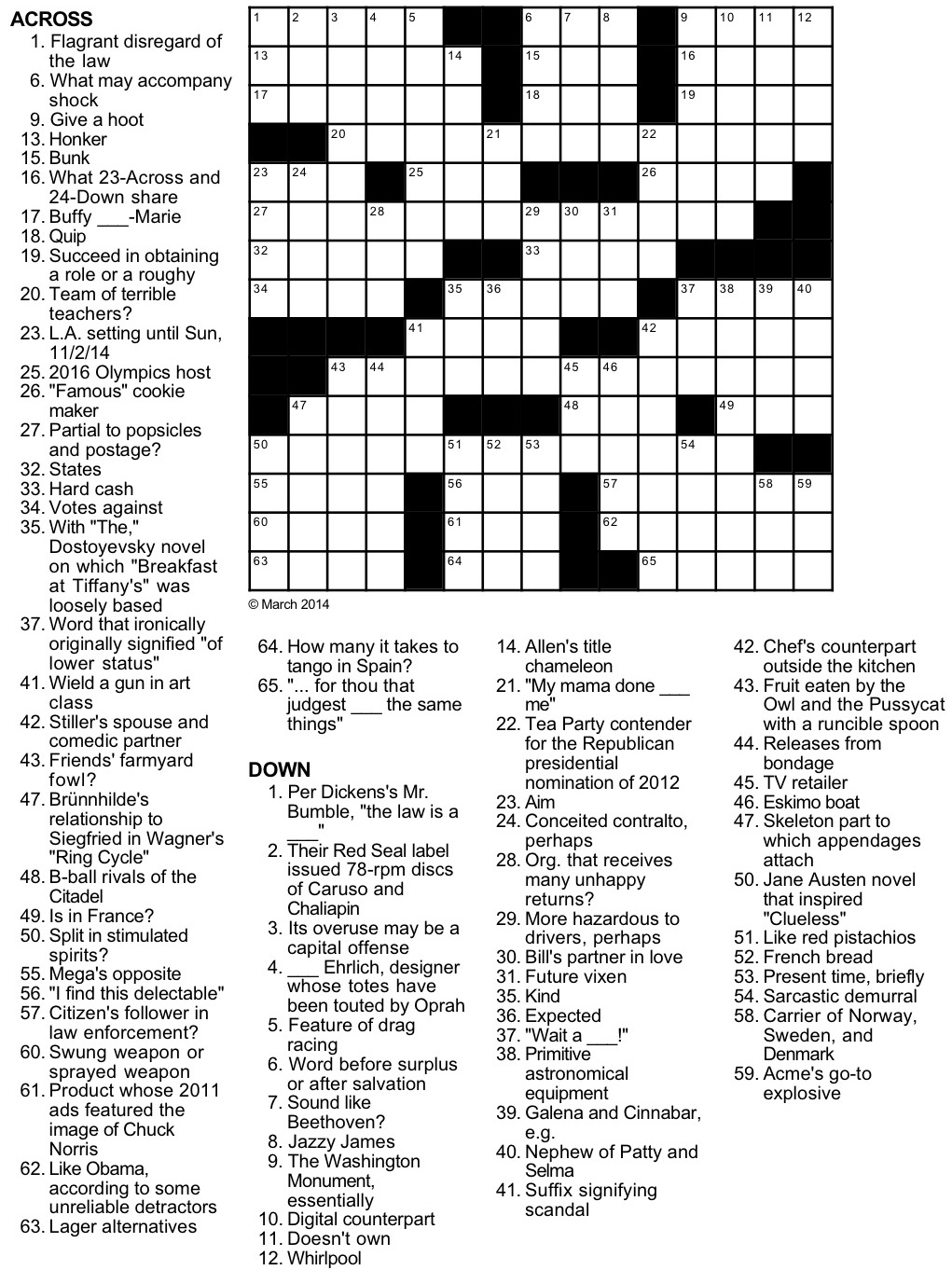 Sea Change Crossword Puzzle
