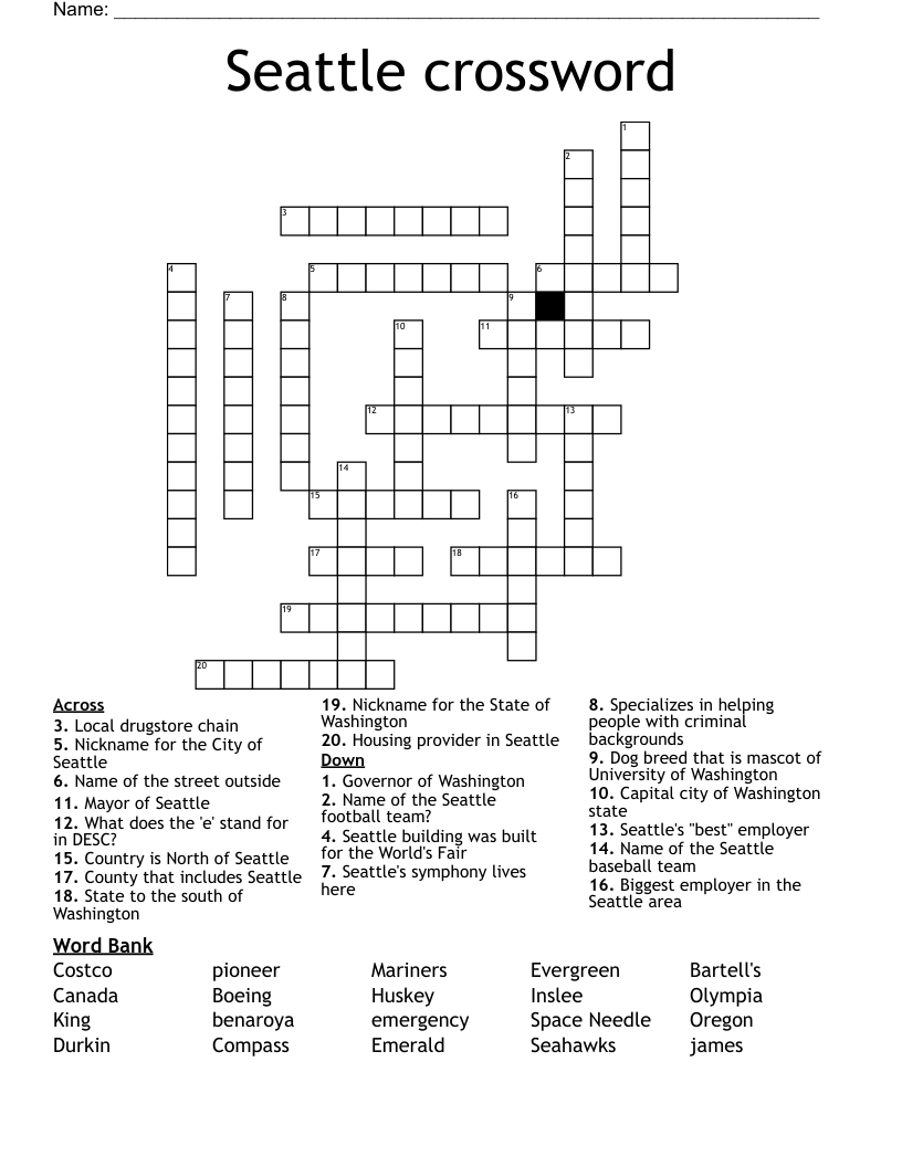 seattle crossword puzzle seattle crossword puzzle