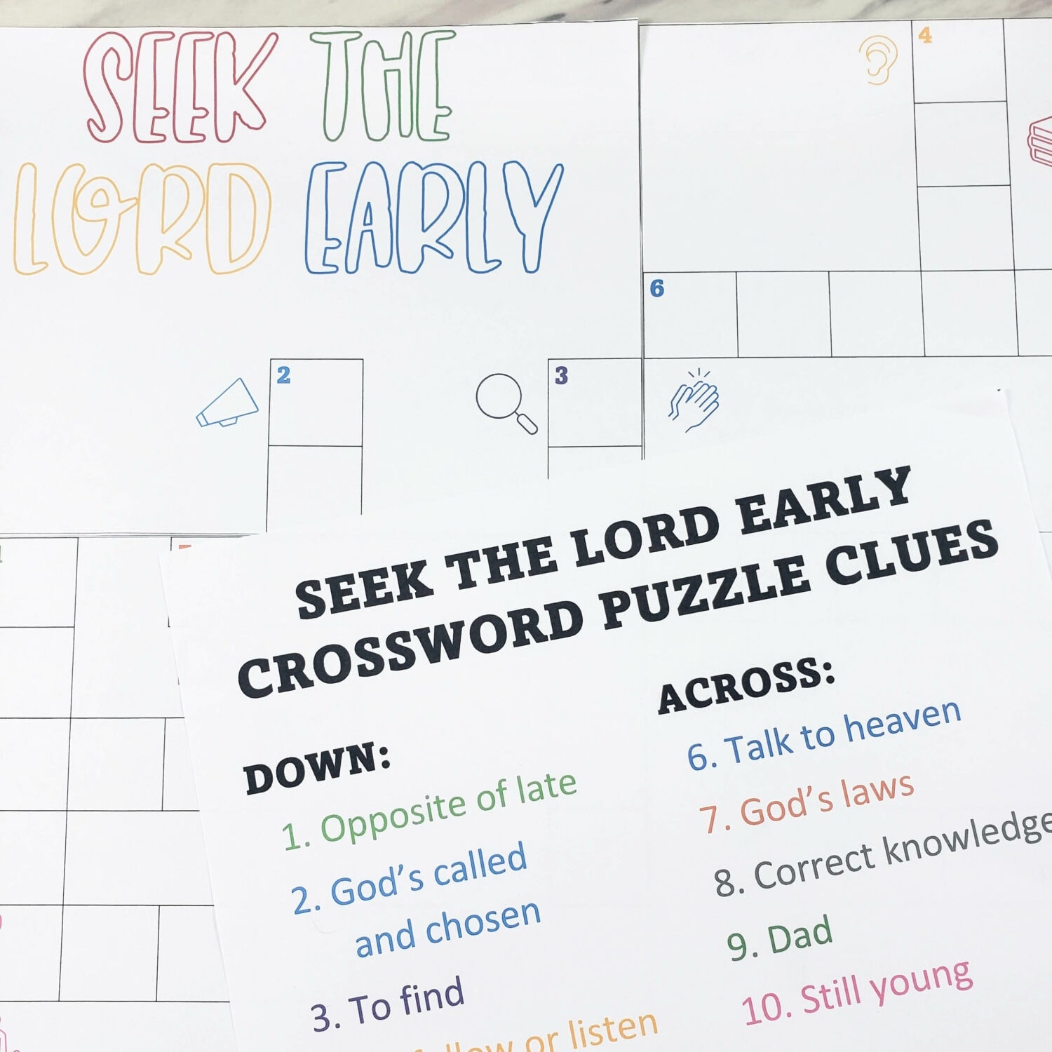 Seek The Lord Early Crossword Puzzle Primary Singing