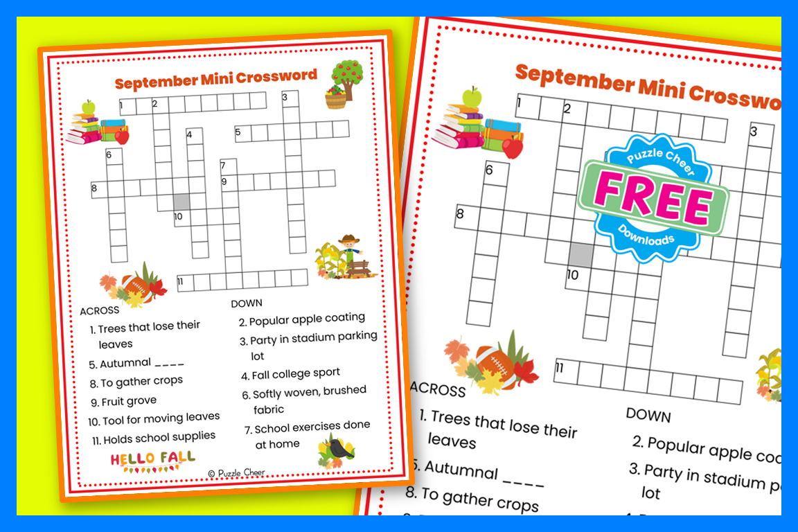 September Mini Crossword Puzzle Puzzle Cheer September Mini Crossword Puzzle Puzzle Cheer