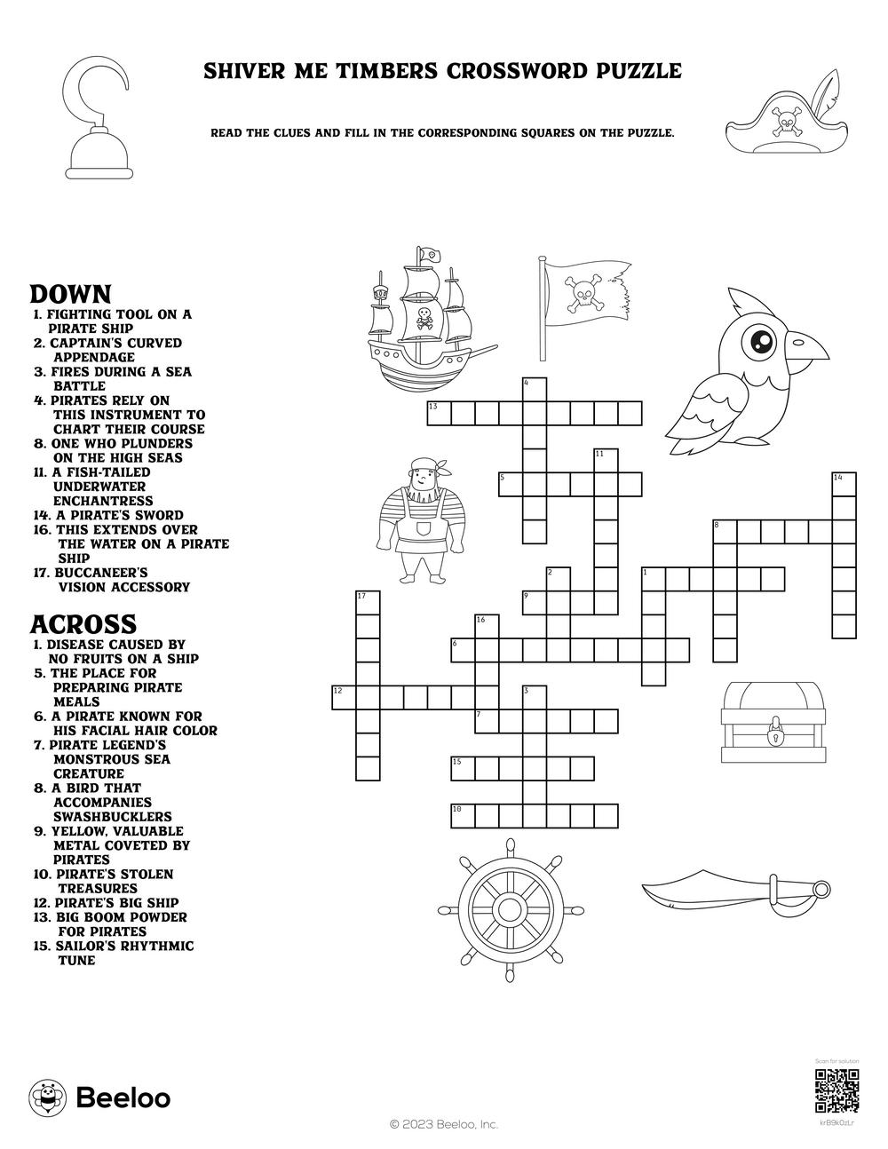Shiver Me Timbers Crossword Puzzle Beeloo Printable Crafts And Activities For Kids Shiver Me Timbers Crossword Puzzle Beeloo Printable Crafts And Activities For Kids