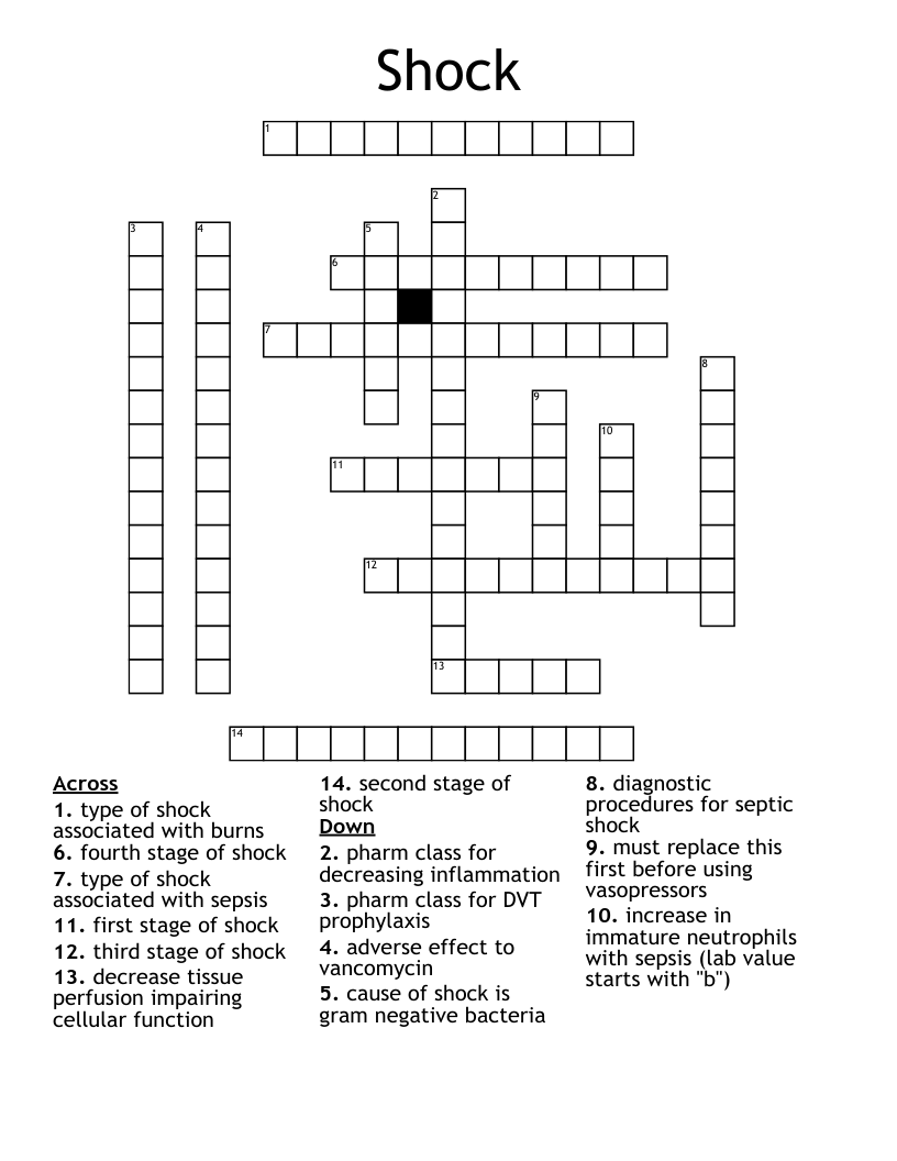 Shock Crossword WordMint