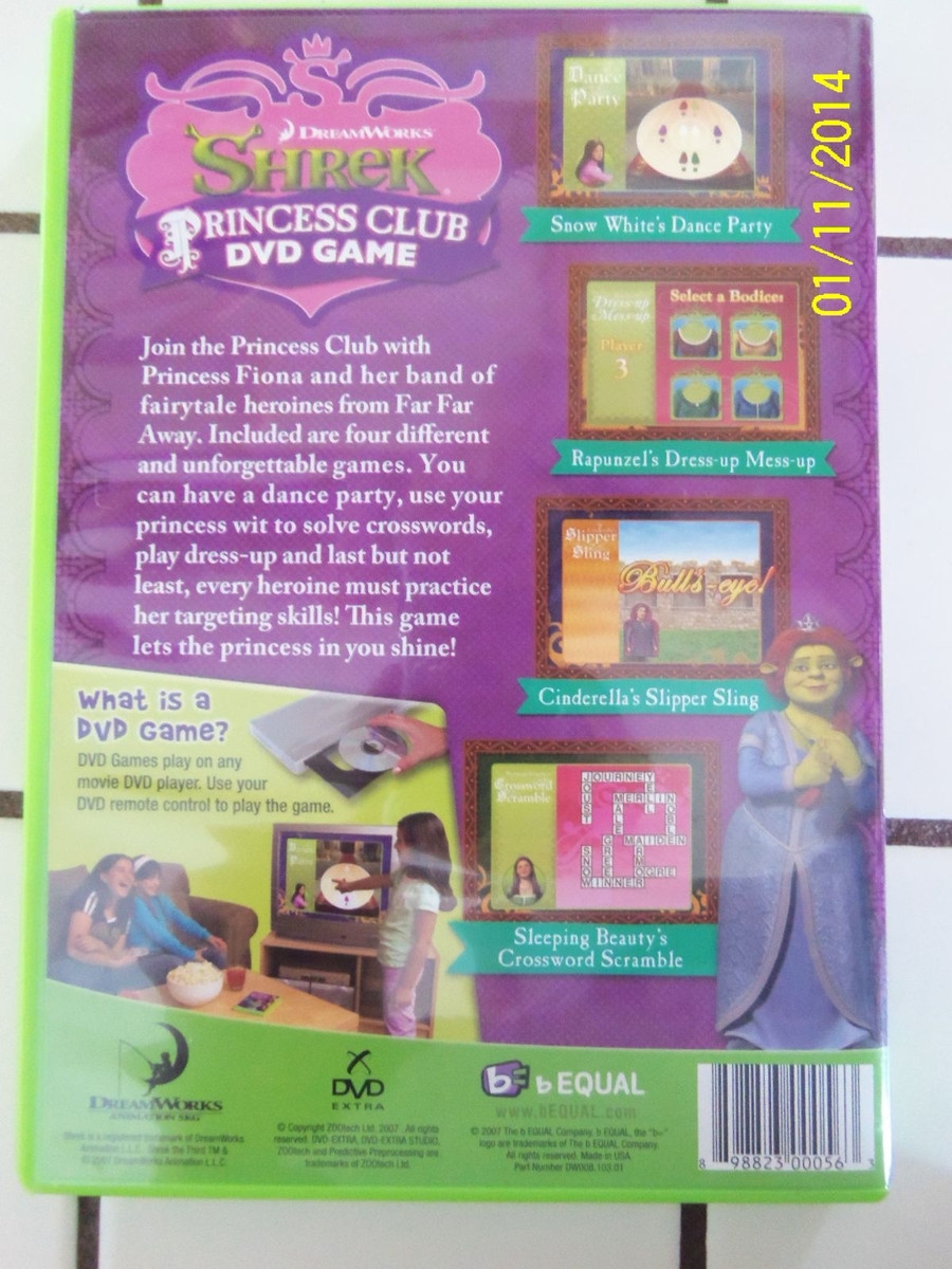 SHREK PRINCESS CLUB DREAMWORKS DVD GAME 4 GAMES N 1 NEW EBay