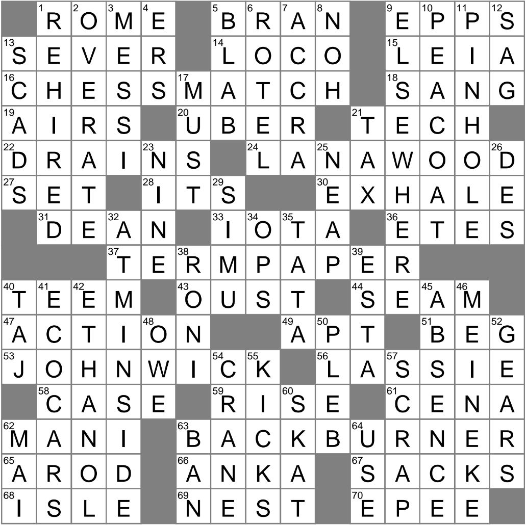 star wars saga heroine nyt crossword