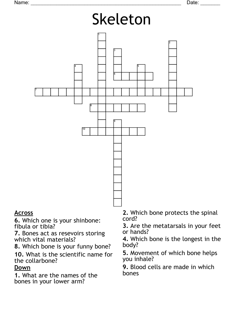 Skeleton Crossword WordMint
