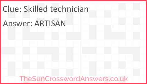 Skilled Technician Crossword Clue TheSunCrosswordAnswers co uk