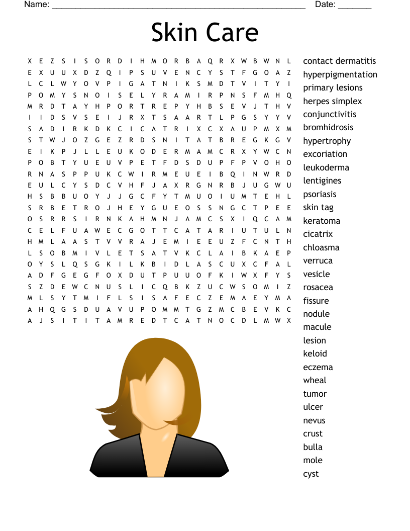 Skin Care Word Search WordMint Skin Care Word Search WordMint