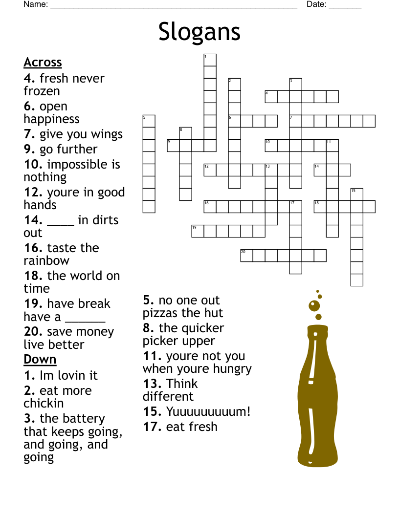 Slogans Crossword WordMint
