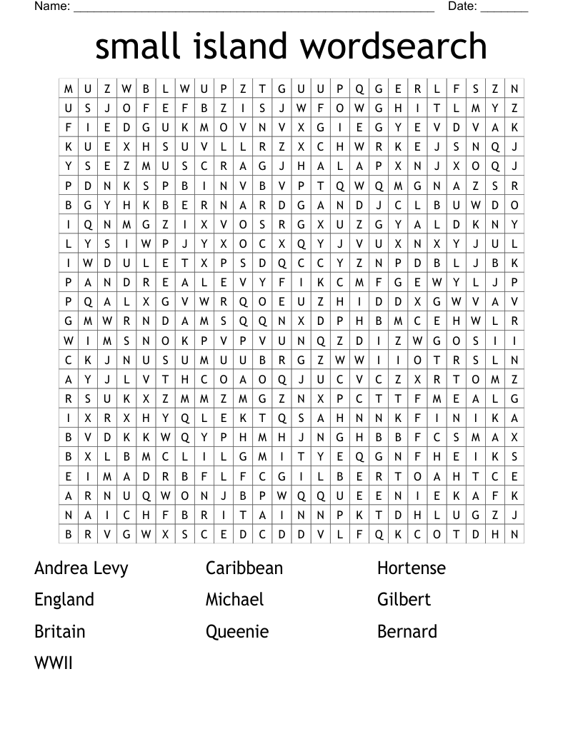 Small Island Wordsearch WordMint Small Island Wordsearch WordMint
