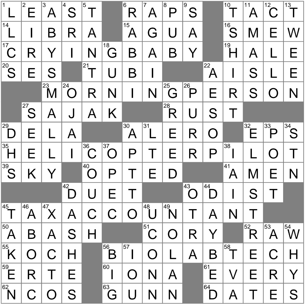 oaf crossword puzzle clue