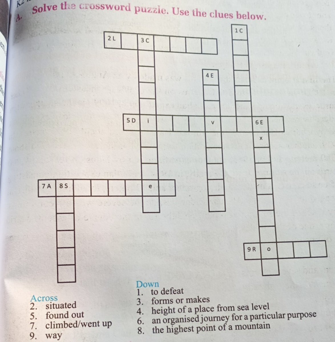 Solve The Crossword Puzzle Use The Clues Below Down Across To Defeat S 