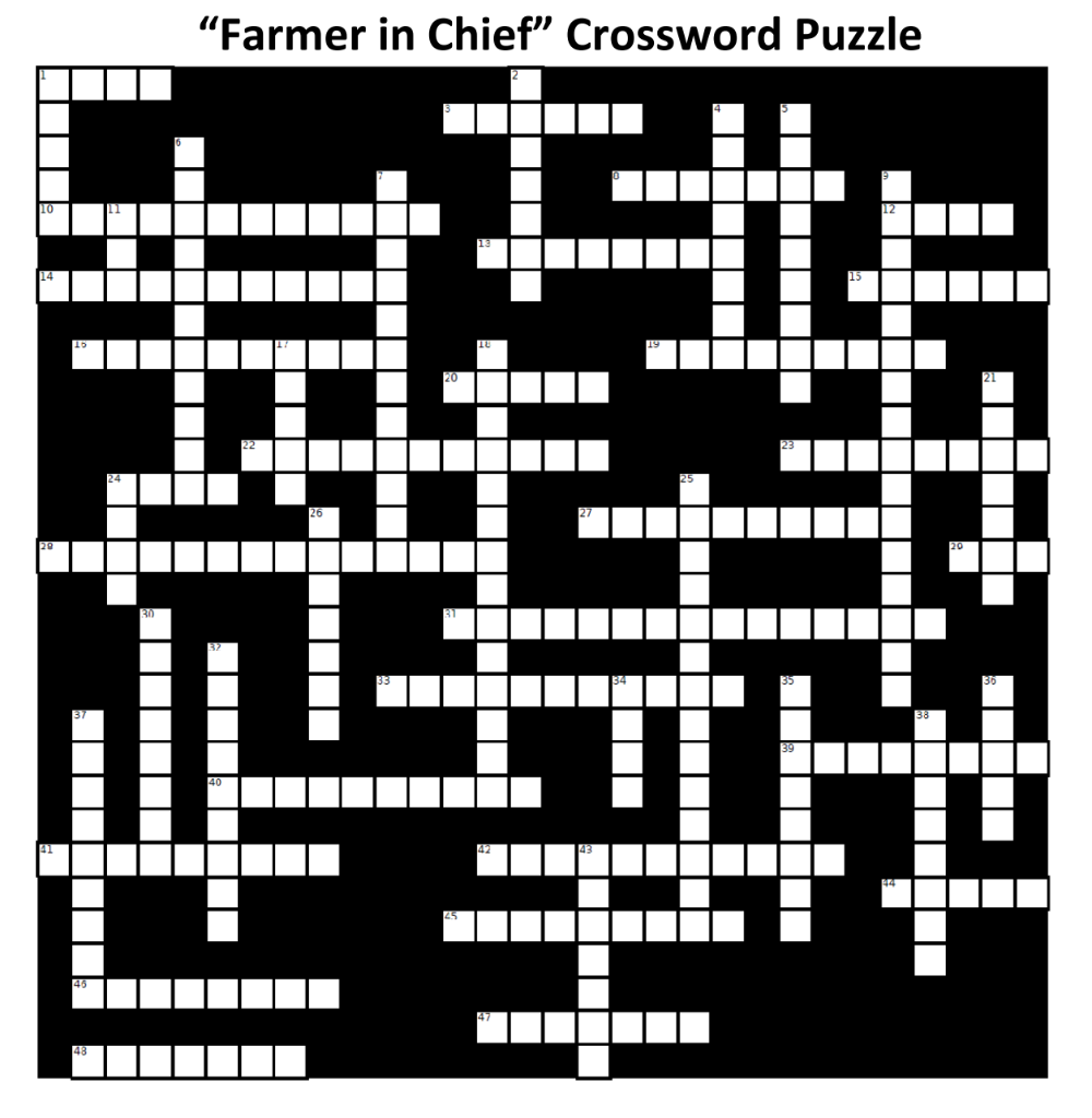 Solved Farmer In Chief Crossword Puzzle Clues Across Down Chegg