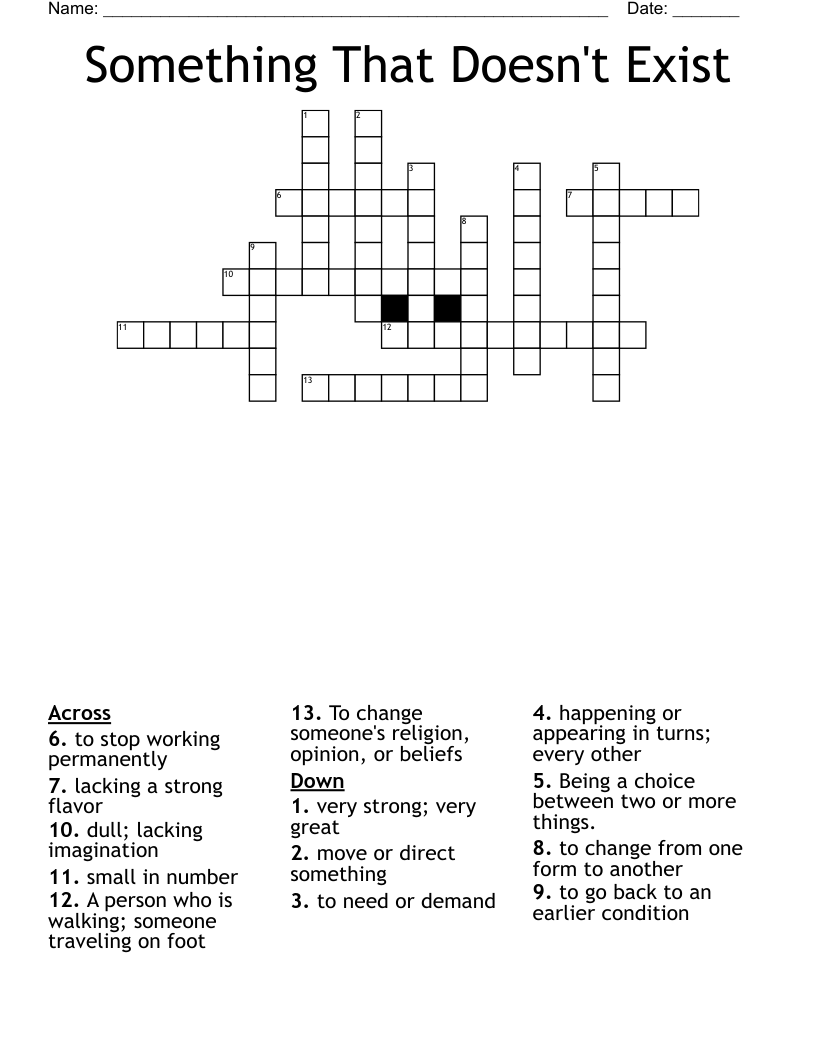 Something That Doesn t Exist Crossword WordMint