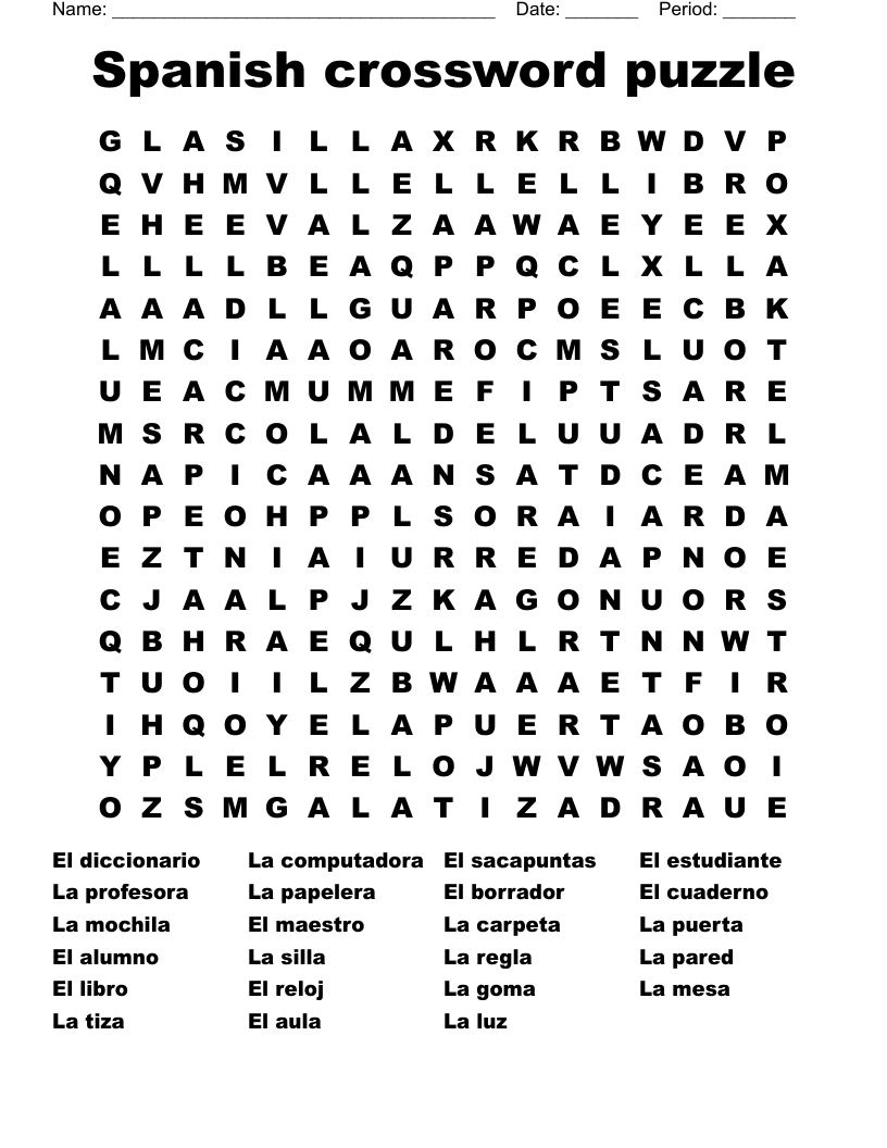 spanish those crossword spanish those crossword